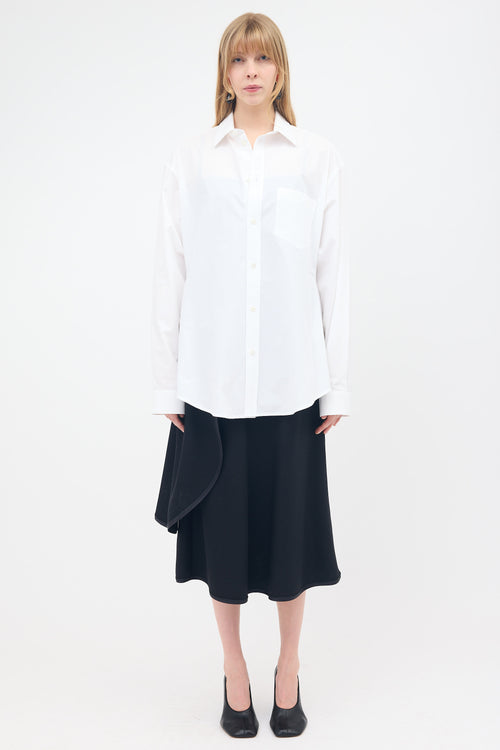 Balenciaga 2022 Poplin Button Up Shirt