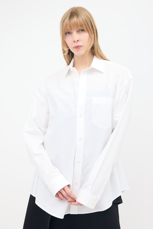 Balenciaga 2022 Poplin Button Up Shirt