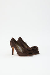 Valentino Suede Rosette Pump