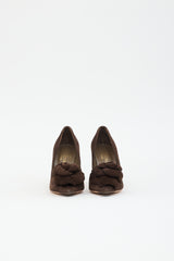 Valentino Suede Rosette Pump