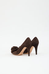 Valentino Suede Rosette Pump