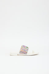 Chanel Tweed & Leather CC Sandal