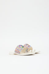 Chanel Tweed & Leather CC Sandal
