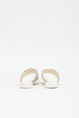 Chanel Tweed & Leather CC Sandal