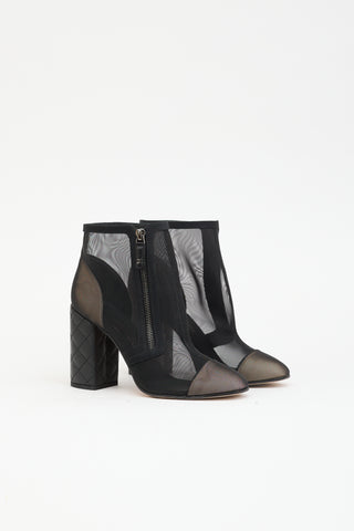 Chanel Mesh & Leather CC Boot