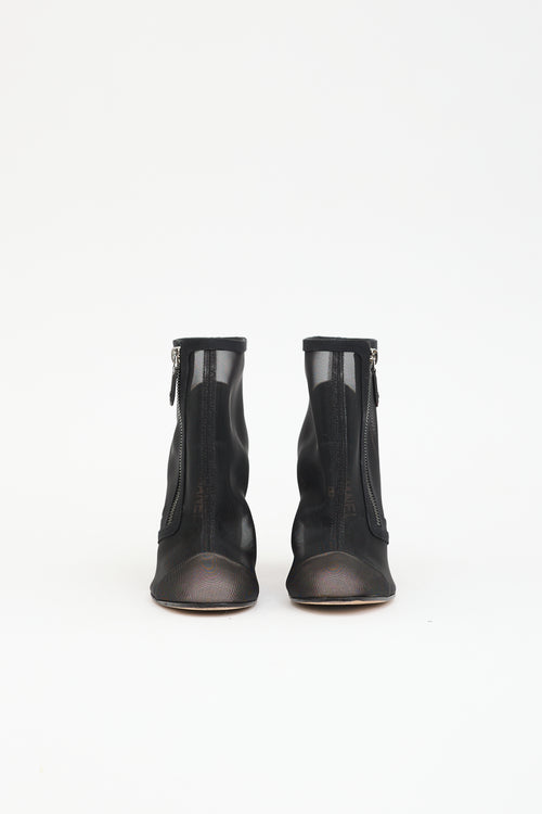 Chanel Mesh & Leather CC Boot