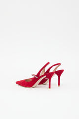Miu Miu Suede Crystal Slingback Pump