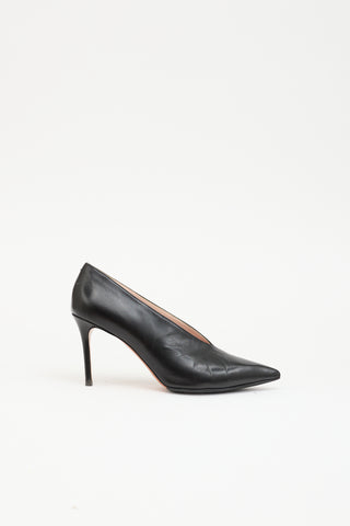 Celine Leather V-Neck Pump