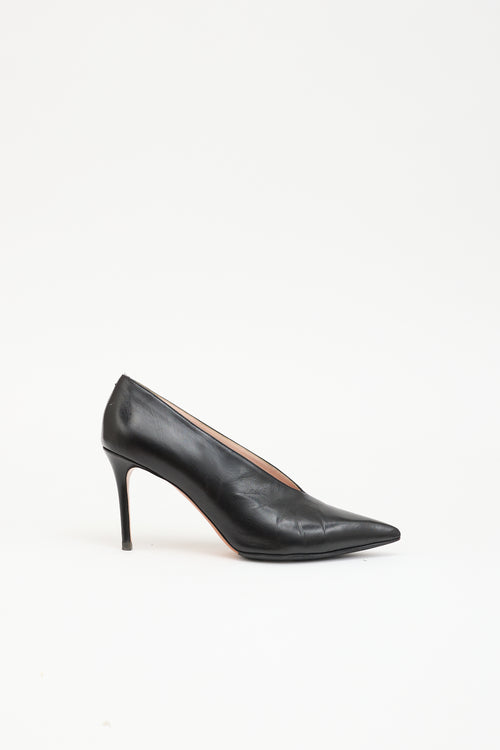 Celine Leather V-Neck Pump