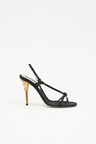 Dolce & Gabbana Satin & Crystal Sandal