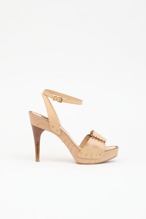 Louis Vuitton 2006 Leather Platform Sandal