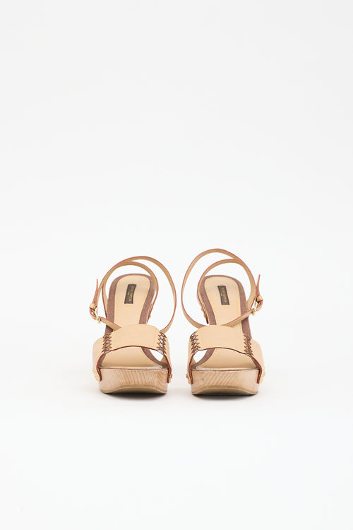 Louis Vuitton 2006 Leather Platform Sandal