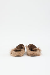 Gucci Leather & Fur Princetown Mule
