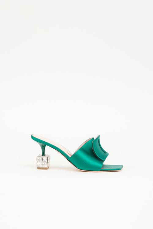 Roger Vivier Satin Embellished Sandal