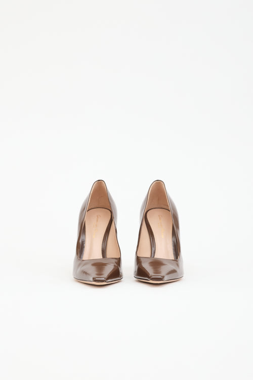 Gianvito Rossi Patent Square Toe Pump