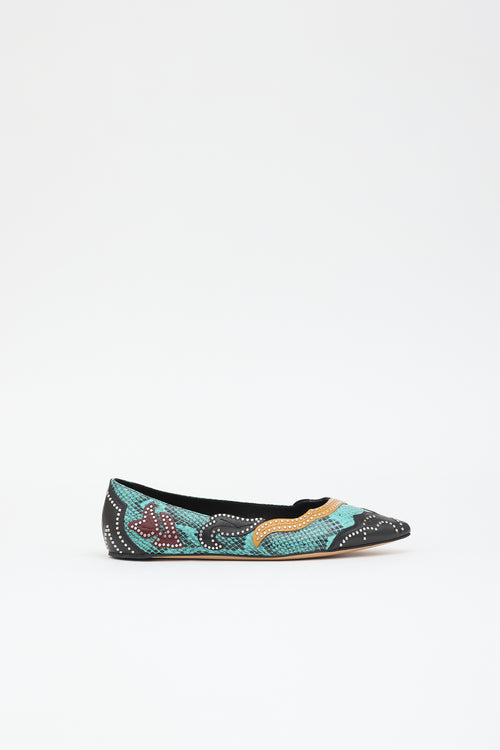 Isabel Marant Embossed Leather Flat