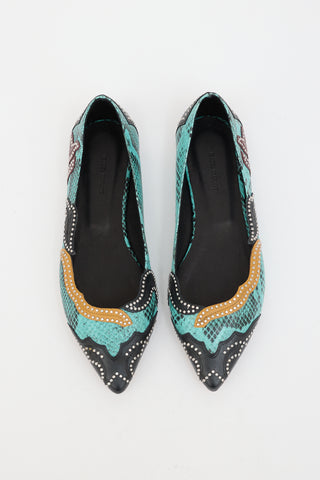Isabel Marant Embossed Leather Flat
