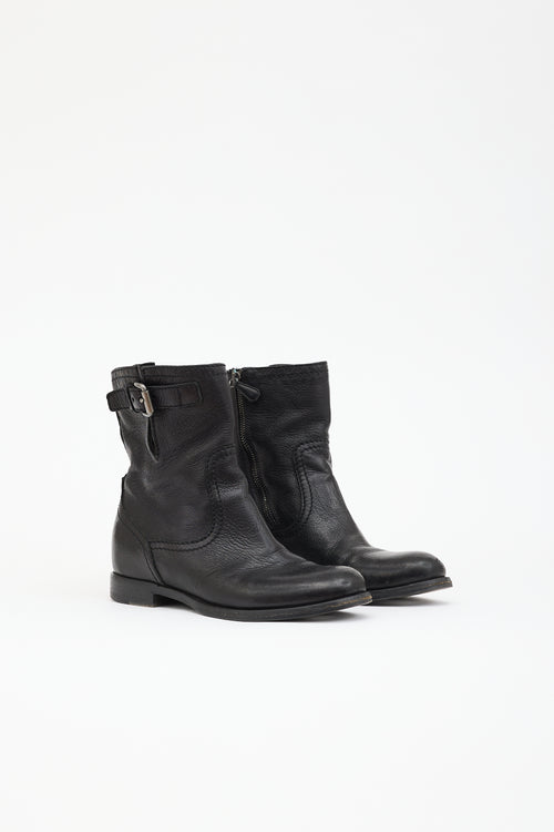 Prada Leather Biker Boot