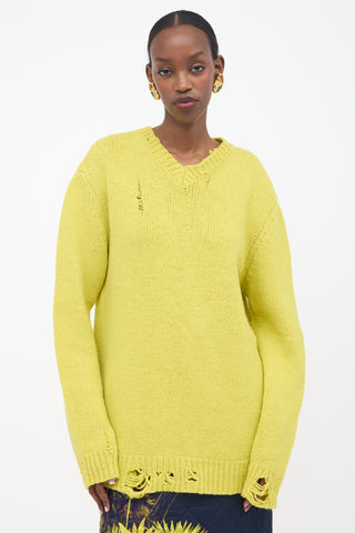 Stella McCartney Distressed V-Neck Sweater