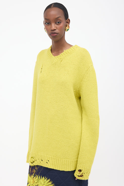 Stella McCartney Distressed V-Neck Sweater