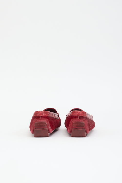 Louis Vuitton Embossed Leather Driving Loafer