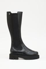 Chanel Leather CC Knee High Boot