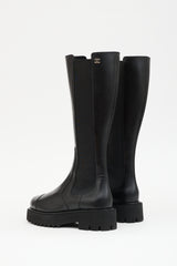 Chanel Leather CC Knee High Boot