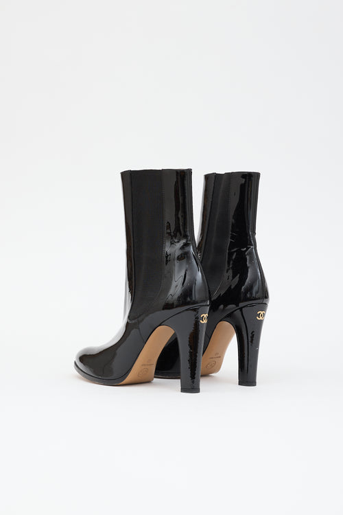 Chanel Patent CC Chelsea  Boot