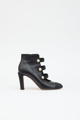Chanel Leather CC Ankle Boot