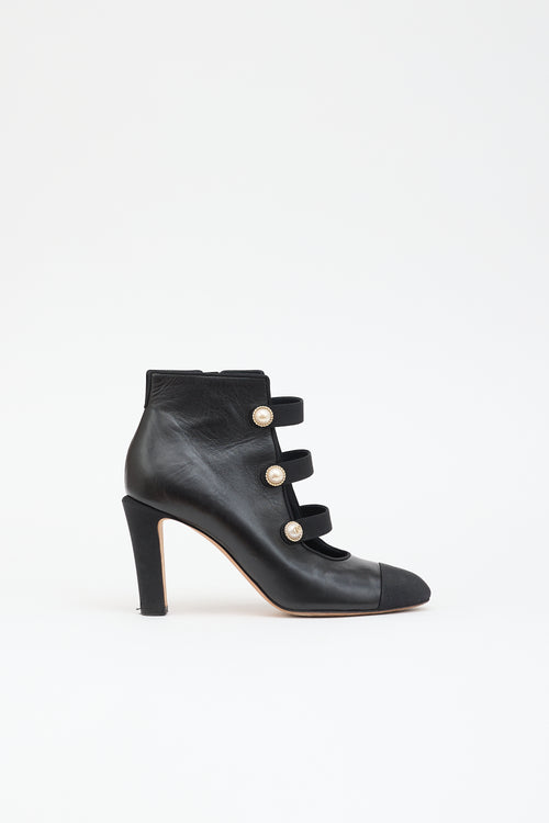 Chanel Leather CC Ankle Boot