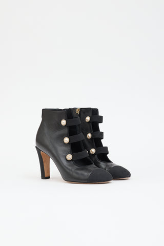 Chanel Leather CC Ankle Boot