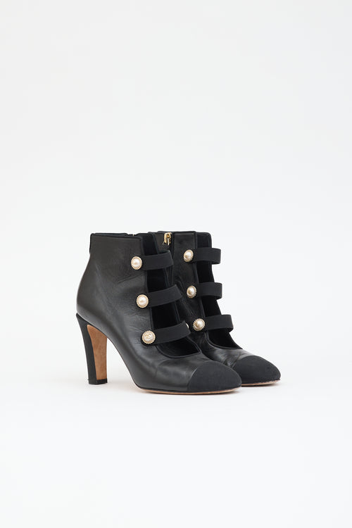 Chanel Leather CC Ankle Boot