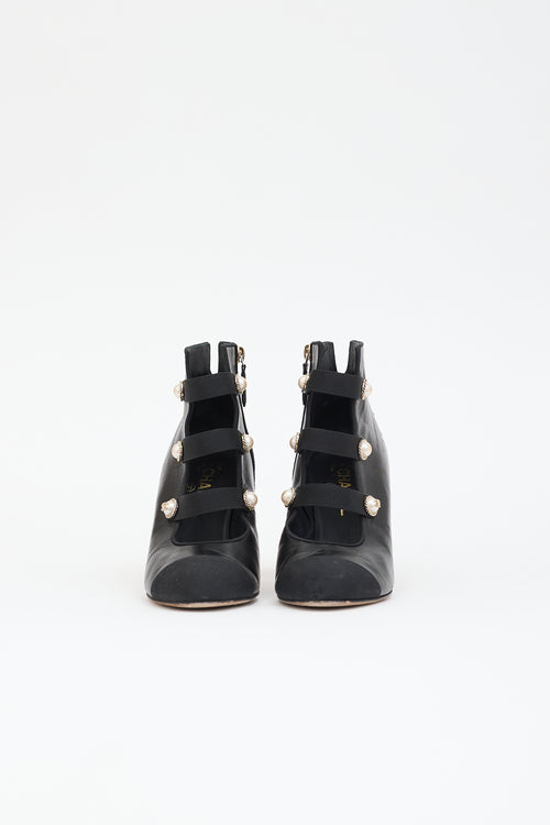 Chanel Leather CC Ankle Boot