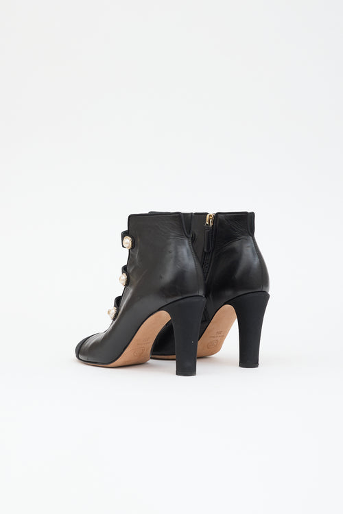 Chanel Leather CC Ankle Boot