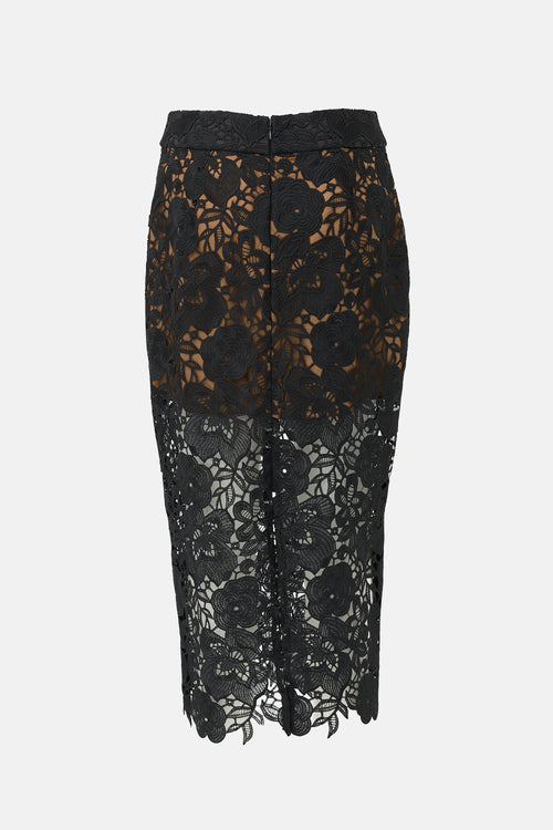 Smythe Guipure Lace Midi Skirt