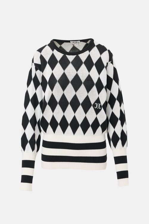 Celine Vintage Harlequin Triomphe Sweater