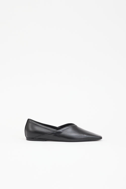 Toteme Leather Square Toe Flat