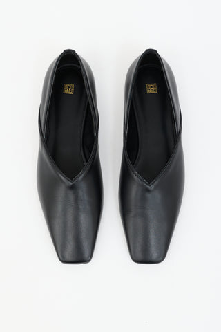 Toteme Leather Square Toe Flat