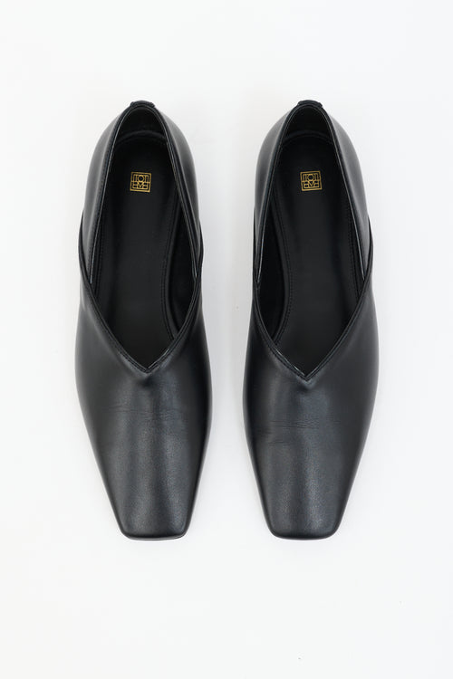 Toteme Leather Square Toe Flat