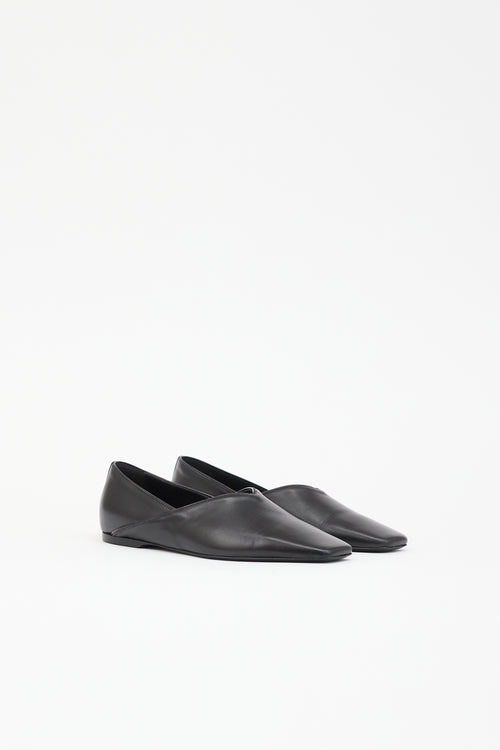 Toteme Leather Square Toe Flat