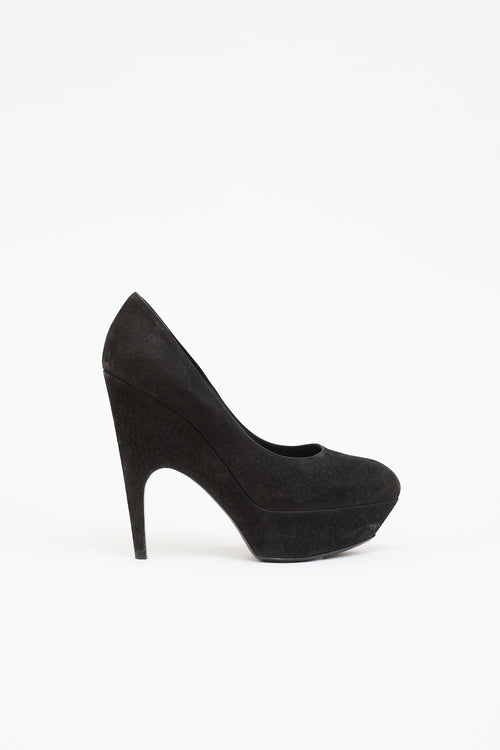 Saint Laurent Suede Platform Pump