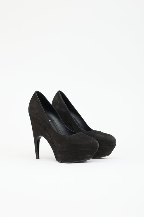 Saint Laurent Suede Platform Pump