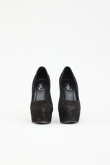 Saint Laurent Suede Platform Pump