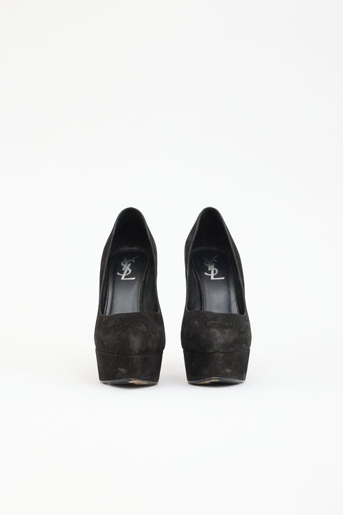 Saint Laurent Suede Platform Pump