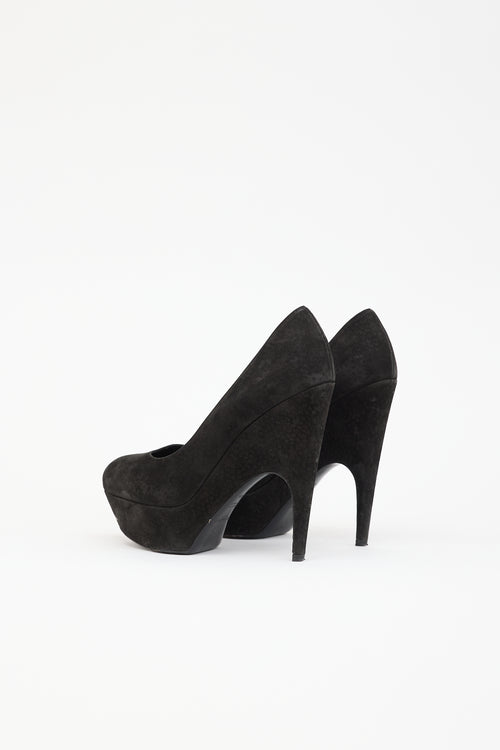 Saint Laurent Suede Platform Pump