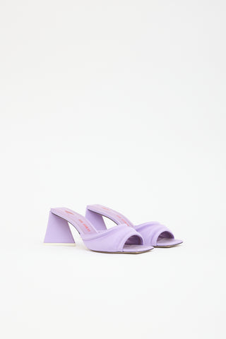 The Attico Satin Devon Padded Mule  Mule