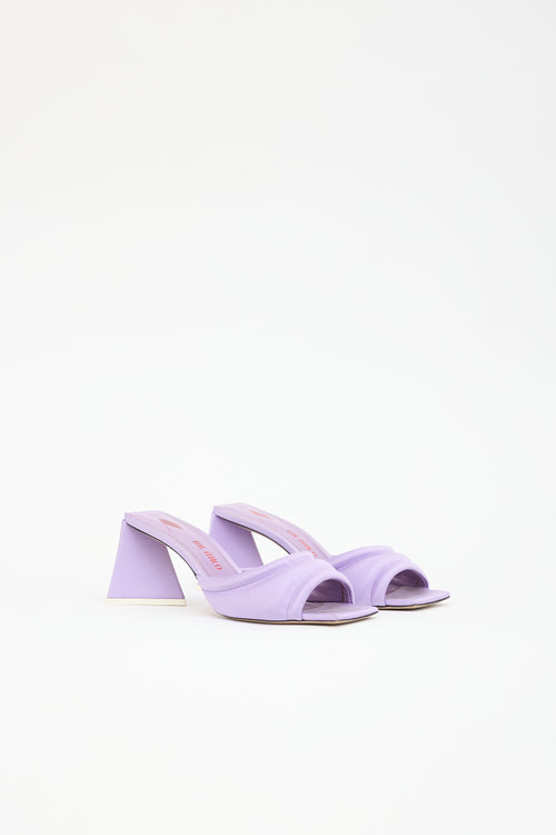 The Attico Satin Devon Padded Mule  Mule