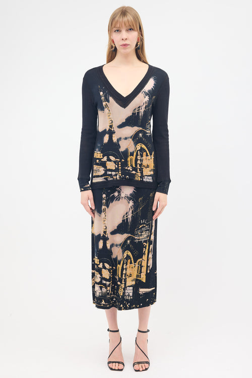 Jean Paul Gaultier FW 2000 Mesh & Printed Top