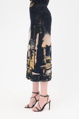 Jean Paul Gaultier FW 2000 Jersey Printed Skirt