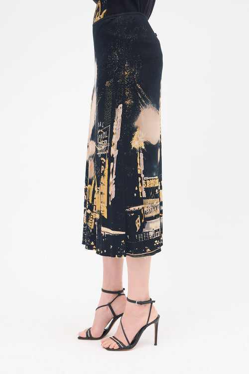 Jean Paul Gaultier FW 2000 Jersey Printed Skirt